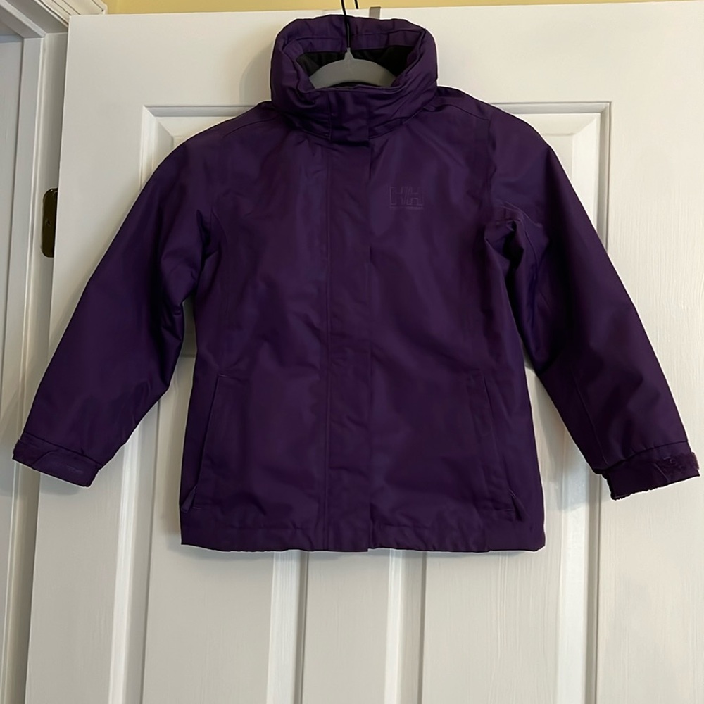 Kids purple Helly Hansen rain coat - size 8